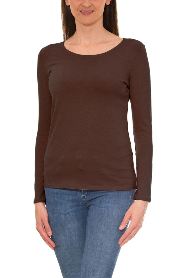 ALKATO Langarmshirt »Damenshirt Alkato Damen Langarm Shirt mit O-Ausschnitt«