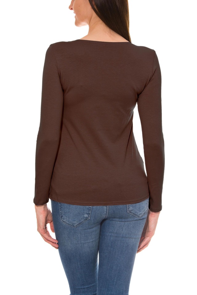 ALKATO Langarmshirt »Damenshirt Alkato Damen Langarm Shirt mit O-Ausschnitt«