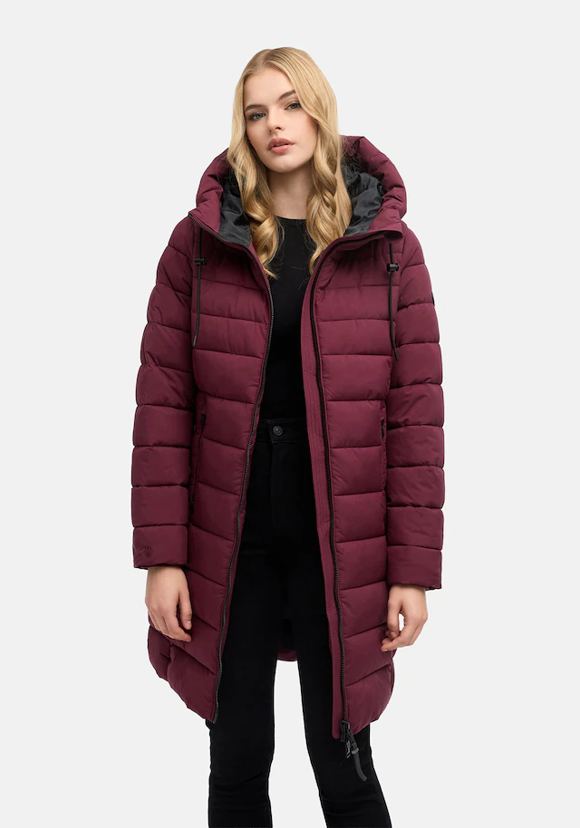 Marikoo Winterjacke »Nanoraa« mit Kapuze Winterjacke mit horizontaler Steppung, hohem Kragen & Kapuze