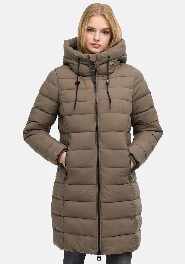 Marikoo Winterjacke »Nanoraa« mit Kapuze Winterjacke mit horizontaler Steppung, hohem Kragen & Kapuze