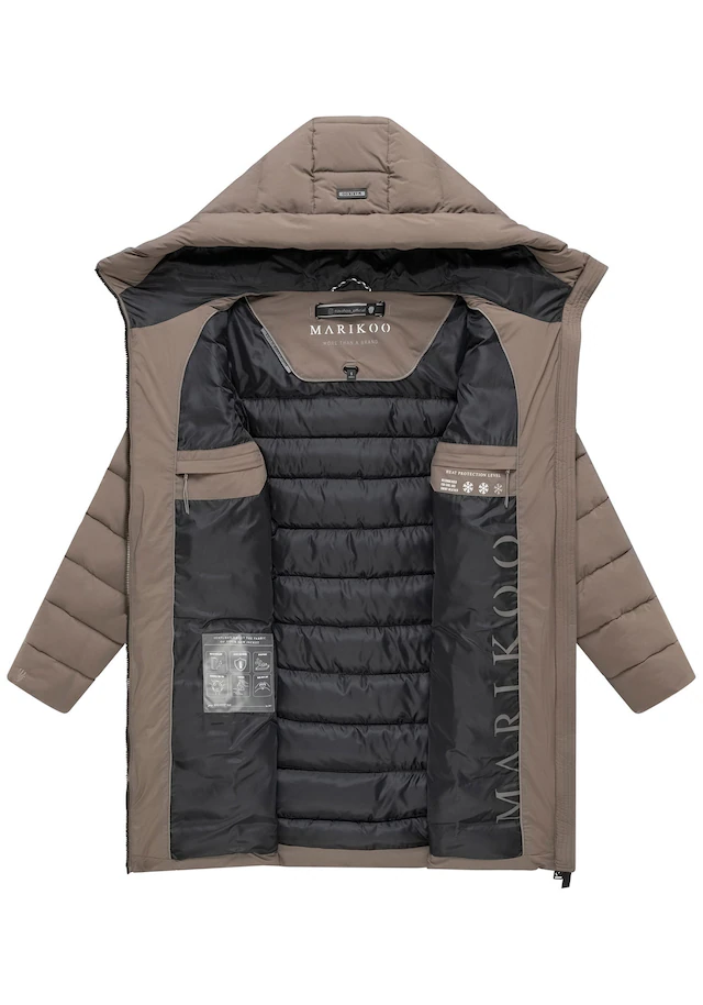 Marikoo Winterjacke »Nanoraa« mit Kapuze Winterjacke mit horizontaler Steppung, hohem Kragen & Kapuze