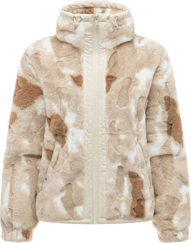 Ragwear Fellimitatjacke »Nordicka Y« ohne Kapuze Ultraleichte Plüschjacke mit Stehkragen, winddicht