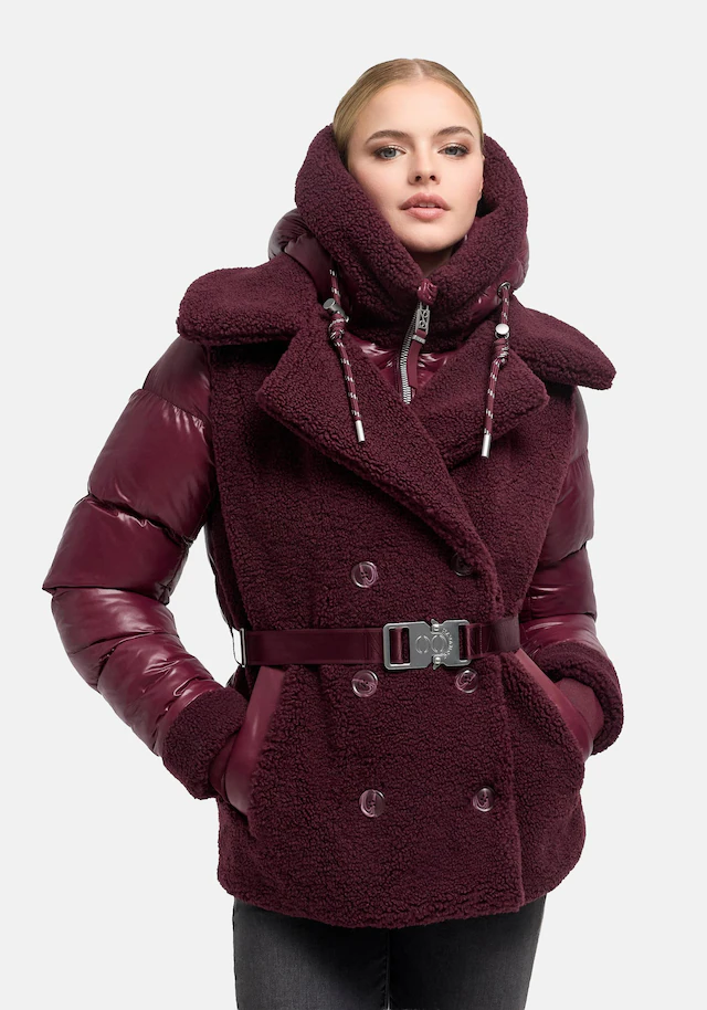 Navahoo Winterjacke »Kuschelhäschen 14« mit Kapuze Warme Jacke im Teddy-Stepp-Materialmix mit Kapuze