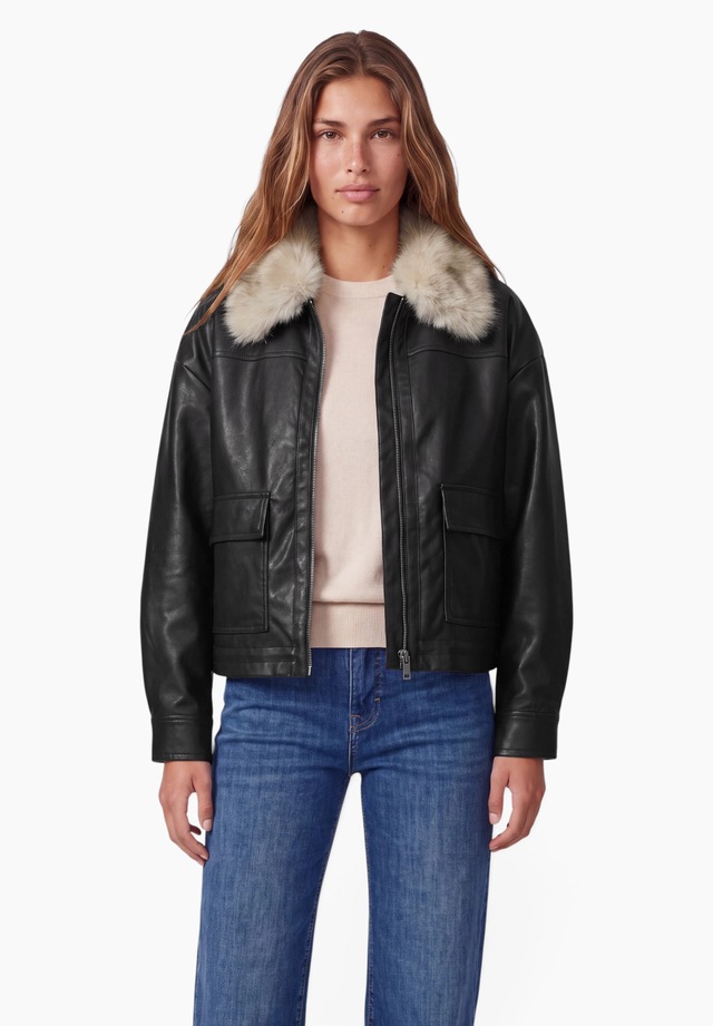 STREET ONE STUDIO Lederimitatjacke ohne Kapuze aus Lederimitat