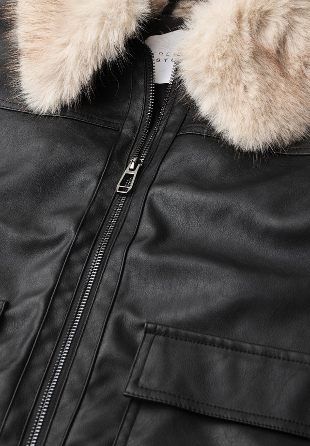 STREET ONE STUDIO Lederimitatjacke ohne Kapuze aus Lederimitat