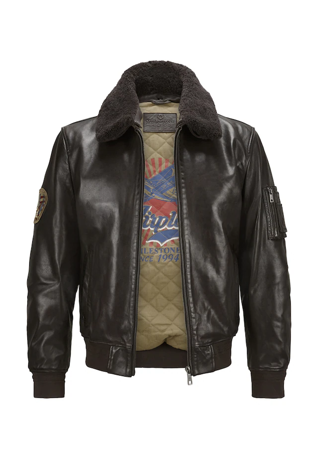 Milestone Bomberjacke »Milestone Jacke MSTom« ohne Kapuze mit „Aviator Print“
