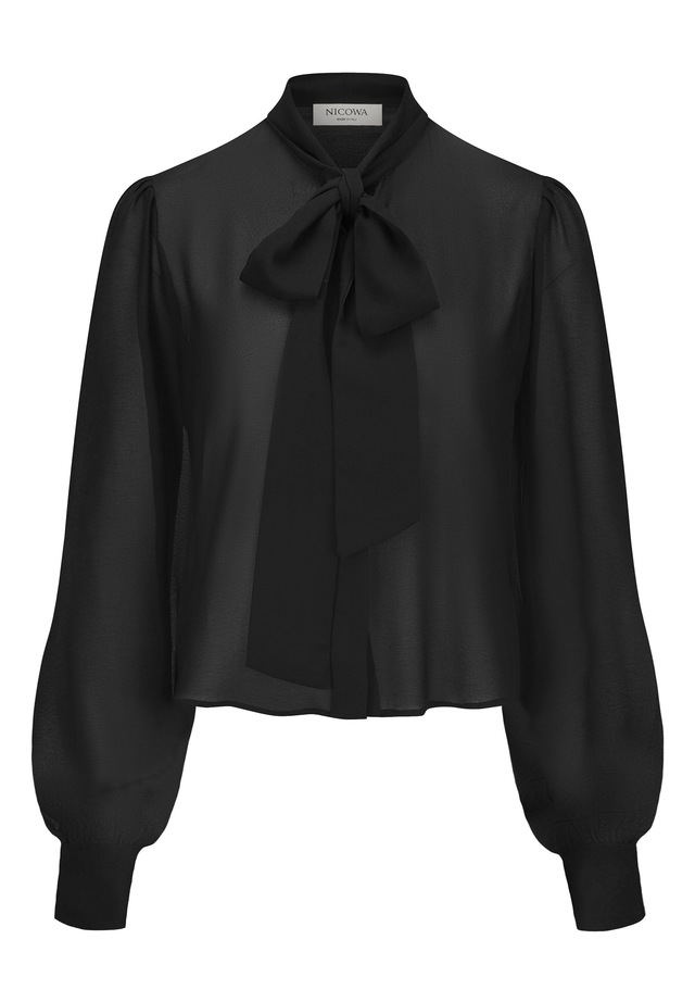 Nicowa Schlupfbluse »Elawi« Chiffonbluse mit Schleifenbindung