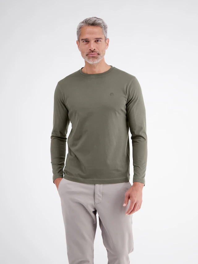 LERROS Langarmshirt »Leichtes Baumwoll-Longsleeve-Shirt mit bequemem Rundkragen«