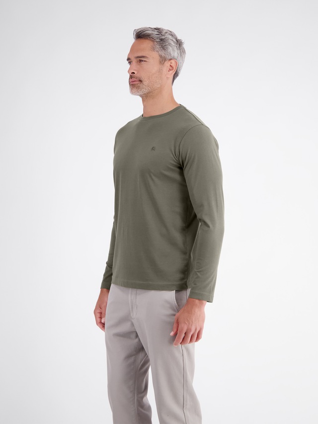 LERROS Langarmshirt »Leichtes Baumwoll-Longsleeve-Shirt mit bequemem Rundkragen«