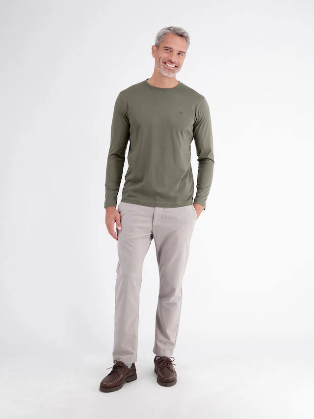 LERROS Langarmshirt »Leichtes Baumwoll-Longsleeve-Shirt mit bequemem Rundkragen«