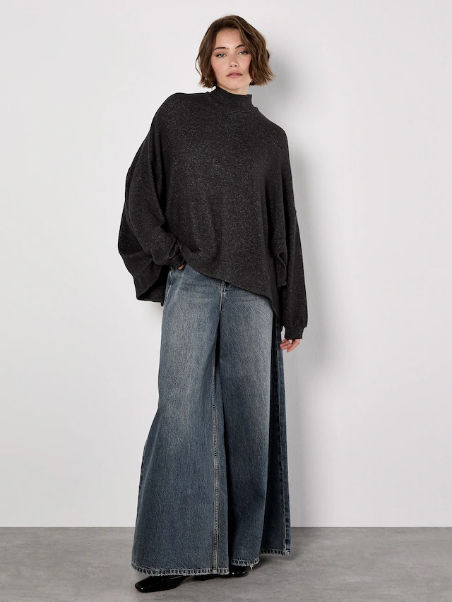 Apricot Fledermauspullover »Oversized Pullover« mit Stehkragen