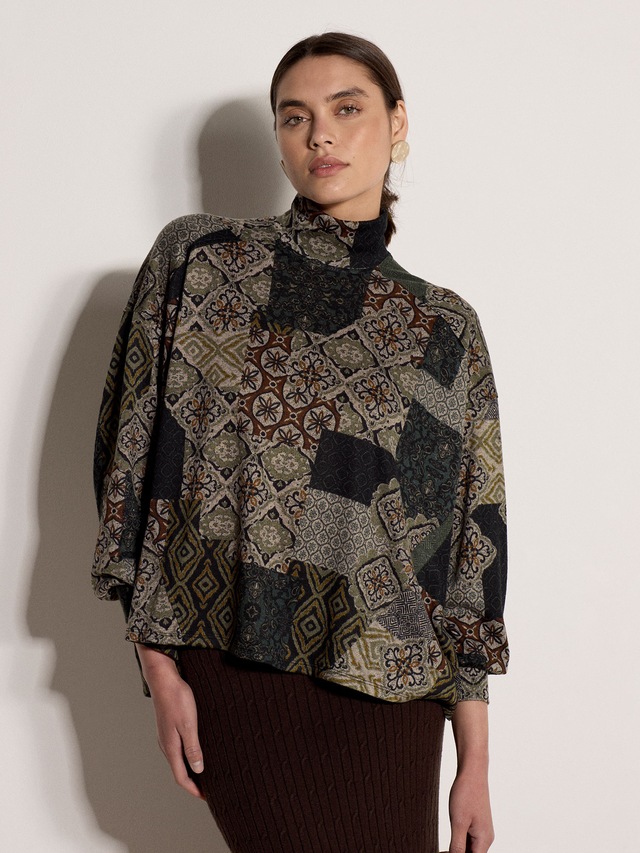 Apricot Strickpullover »Rollkragenpullover« im Patchwork-Tapisserie-Design