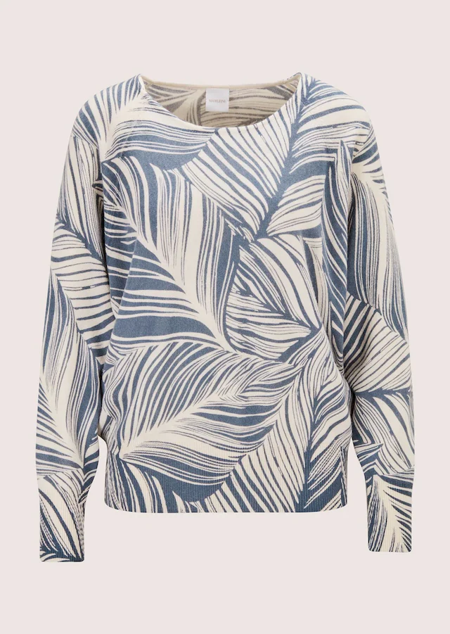 MADELEINE Longpullover »Pullover Kaschmirpullover mit Blätterprint«
