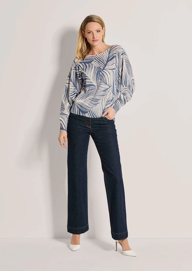 MADELEINE Longpullover »Pullover Kaschmirpullover mit Blätterprint«