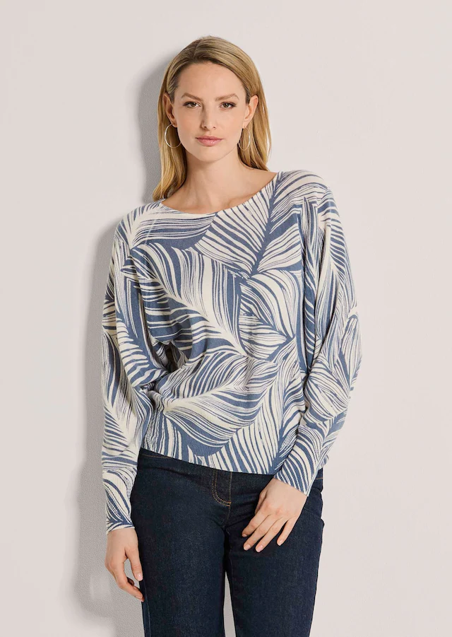 MADELEINE Longpullover »Pullover Kaschmirpullover mit Blätterprint«