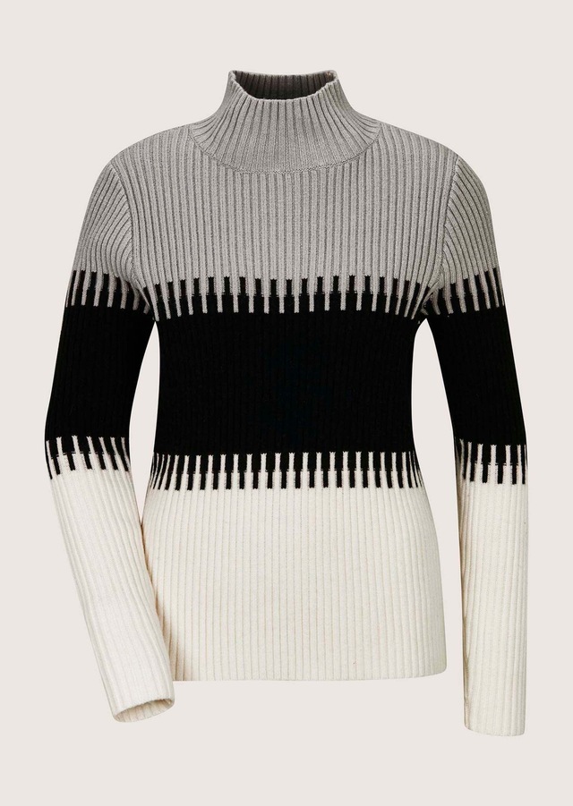 MADELEINE Longpullover »Pullover Rippstrick-Pullover mit Blockstreifen«