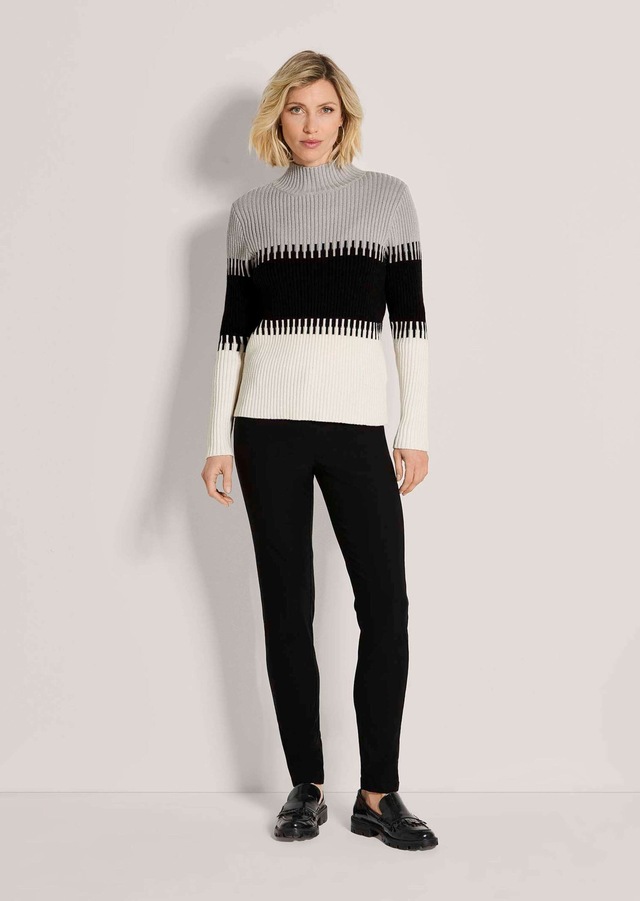 MADELEINE Longpullover »Pullover Rippstrick-Pullover mit Blockstreifen«