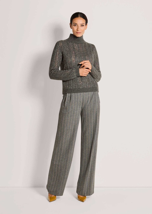 MADELEINE Longpullover »Pullover Glänzender Ajour-Pullover«