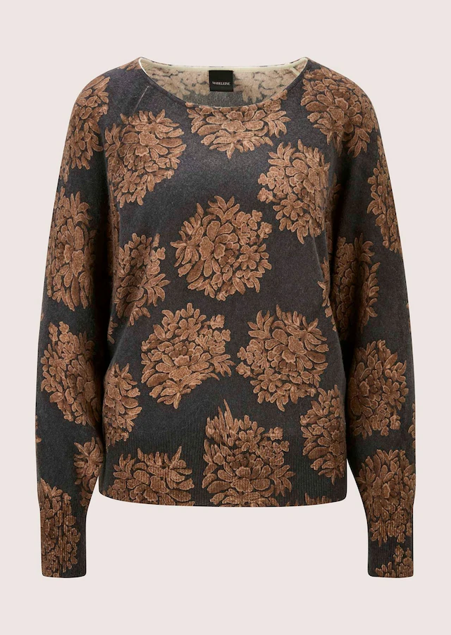 MADELEINE Longpullover »Pullover Kaschmirpullover mit Blüten-Print«