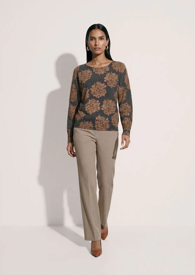 MADELEINE Longpullover »Pullover Kaschmirpullover mit Blüten-Print«