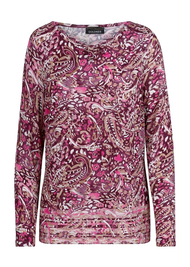GOLDNER Print-Shirt »Paisleyshirt mit U-Boot-Ausschnitt« stretchbequmer Viskosejersey