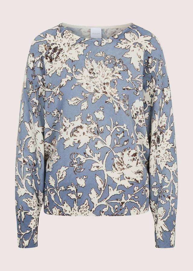 MADELEINE Longpullover »Pullover Kaschmirpullover mit Blütenmuster«