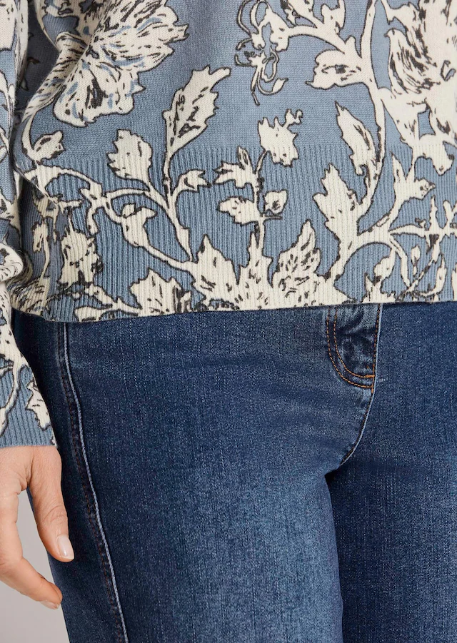 MADELEINE Longpullover »Pullover Kaschmirpullover mit Blütenmuster«