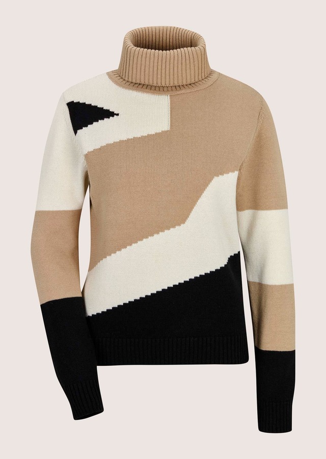 MADELEINE Longpullover »Pullover Rollkragen-Pullover mit Jacquard«