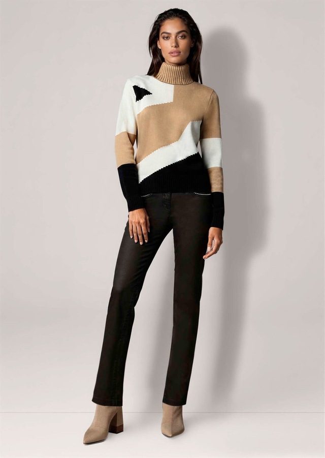 MADELEINE Longpullover »Pullover Rollkragen-Pullover mit Jacquard«