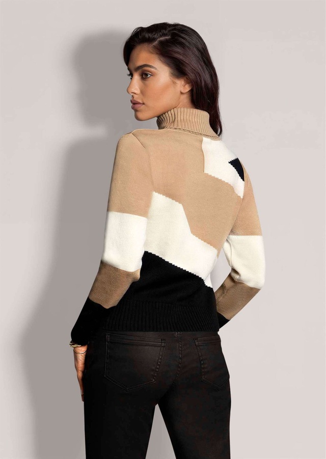 MADELEINE Longpullover »Pullover Rollkragen-Pullover mit Jacquard«