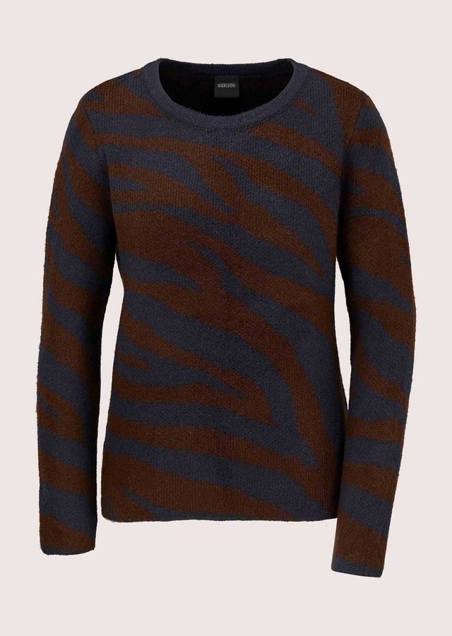 MADELEINE Longpullover »Pullover Strickpullover mit Zebra-Muster«