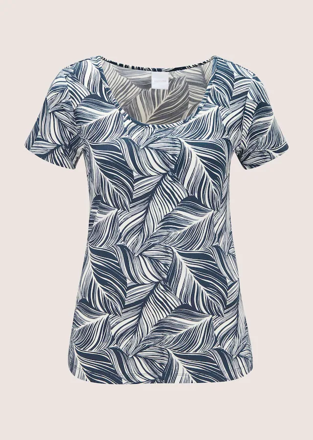 MADELEINE Kurzarmshirt »Shirt Viskoseshirt mit Blattprint«