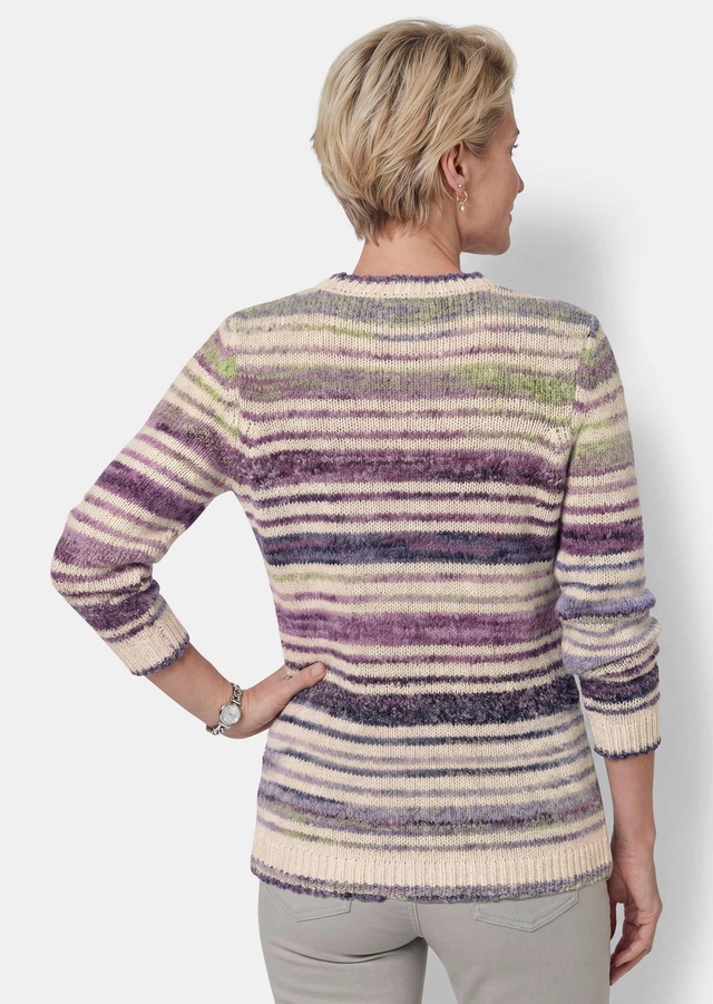 GOLDNER Rundhalspullover »Streifenpullover mit Struktur« Effektgarn mit verstrickt