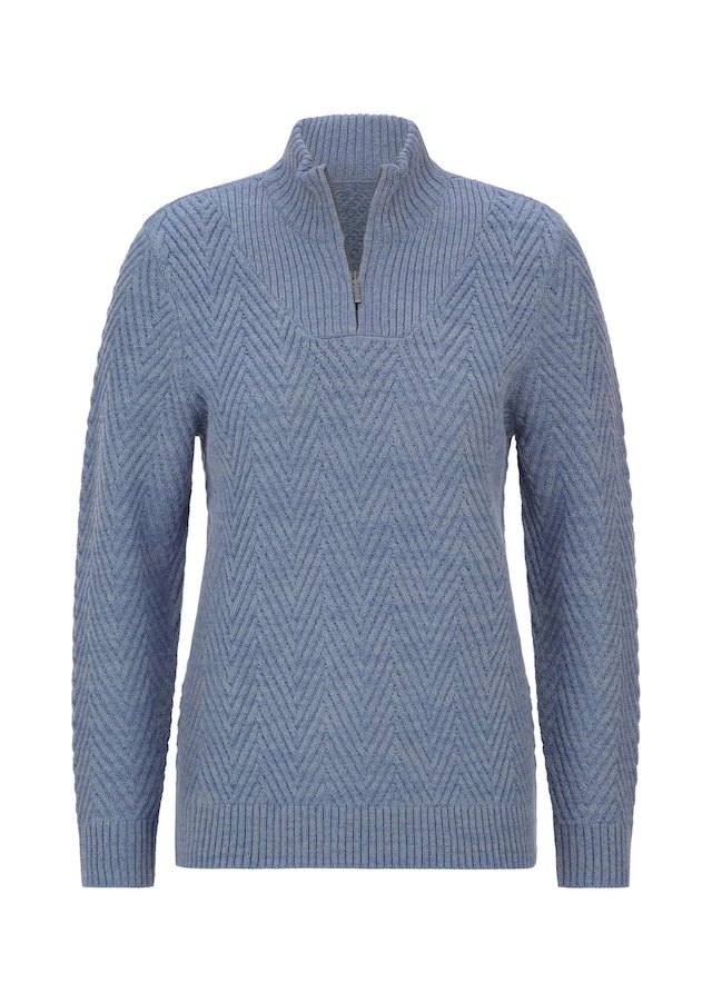 GOLDNER Strickpullover »Troyer-Pullover mit Reißverschluss« modischer Strukturstrick
