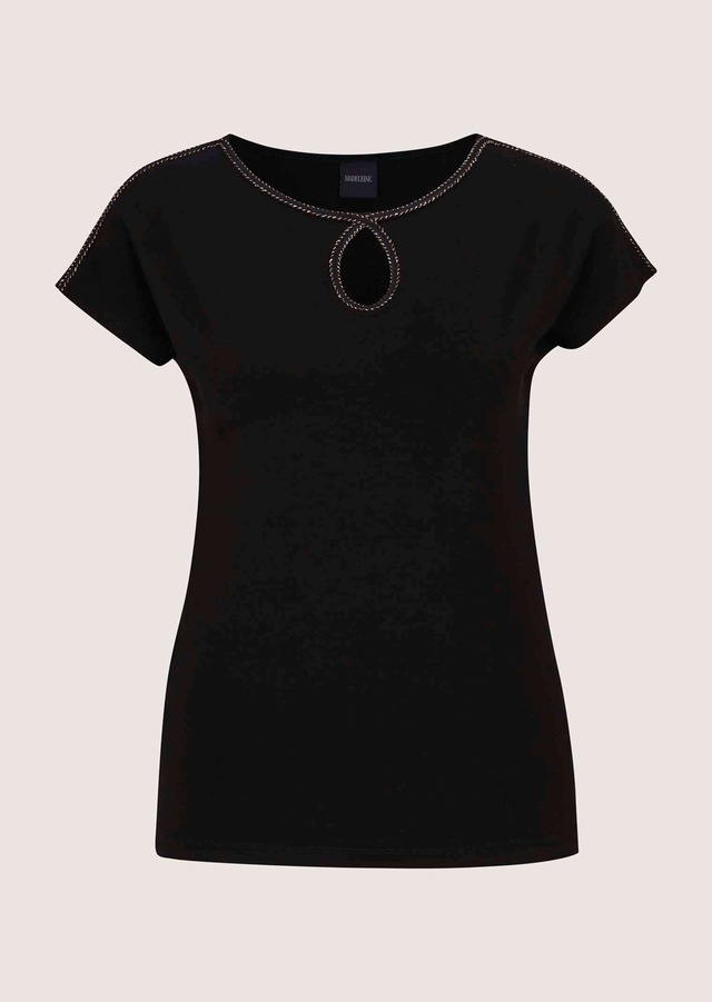 MADELEINE Kurzarmshirt »Shirt Cut-out-Shirt mit Schmuckband«