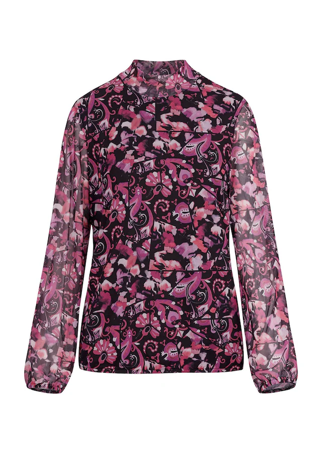 GOLDNER Print-Shirt »Mesh-Shirt mit Paisley-Druck« stretchbequemes Mesh Shirt mit Body mit Viskosejersey unterfüttert
