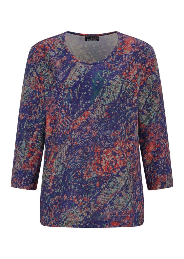 GOLDNER Print-Shirt »Kurzgröße Jerseyshirt in feinem Glanz« stretchbequmer Jersey