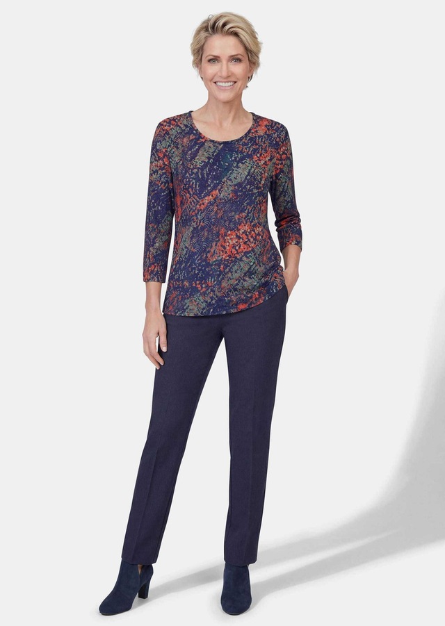 GOLDNER Print-Shirt »Kurzgröße Jerseyshirt in feinem Glanz« stretchbequmer Jersey