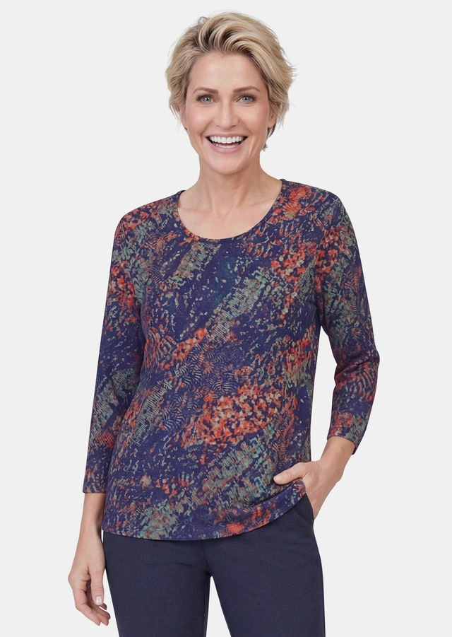 GOLDNER Print-Shirt »Kurzgröße Jerseyshirt in feinem Glanz« stretchbequmer Jersey