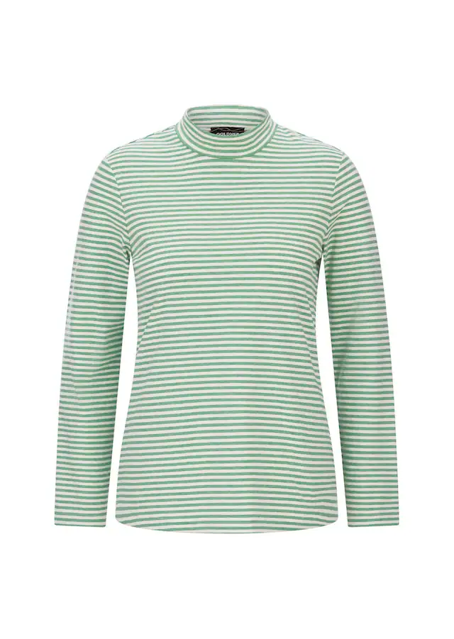 GOLDNER Langarmshirt »Ringelshirt mit Stehkragen« stretchbequemer Baumwolljersey