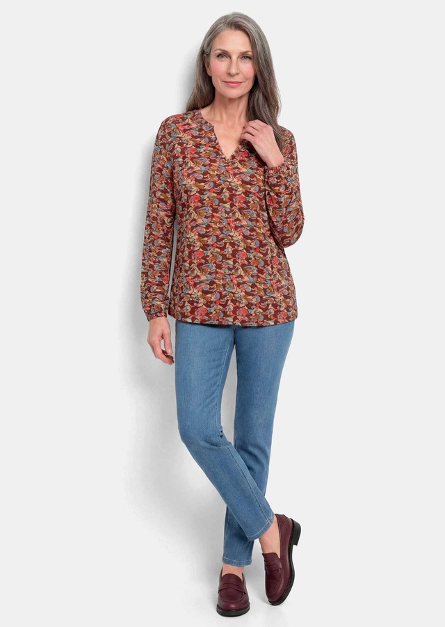 GOLDNER Schlupfbluse »Schlupfbluse mit Langarm« stretchbequemner Jersey