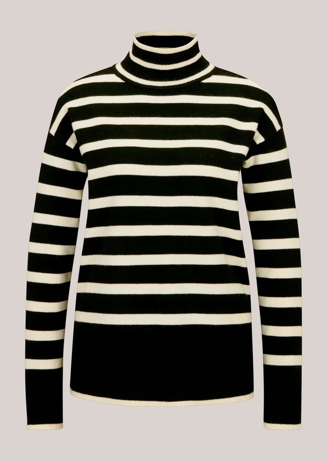 MADELEINE Longpullover »Pullover Streifenpullover mit Stehkragen«
