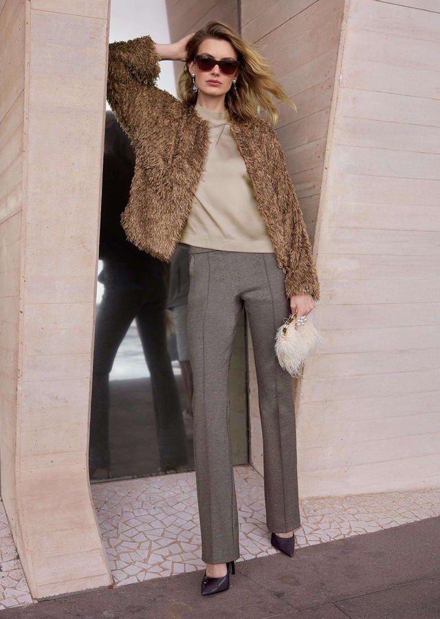 MADELEINE Jerseyhose »Hose Bootcut-Jerseyhose mit Glanzeffekt«