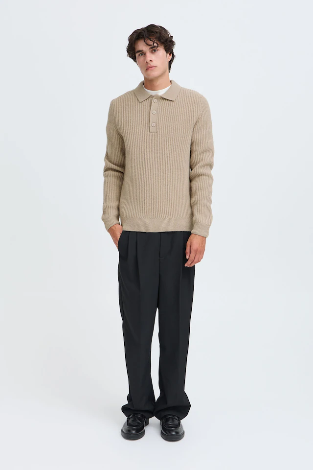 Casual Friday Strickfleece-Pullover »Strickpullover CFAlbret Polo Knit«
