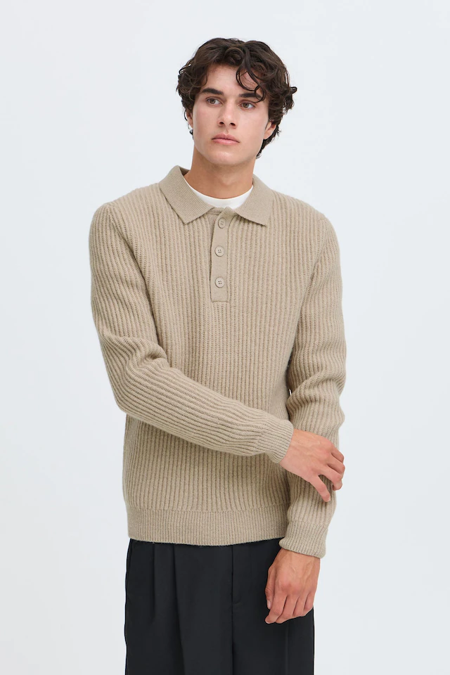 Casual Friday Strickfleece-Pullover »Strickpullover CFAlbret Polo Knit«