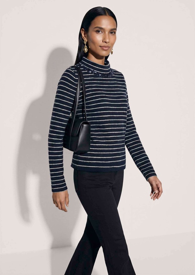 MADELEINE Langarmshirt »Shirt Ringelshirt mit Paillettenband«