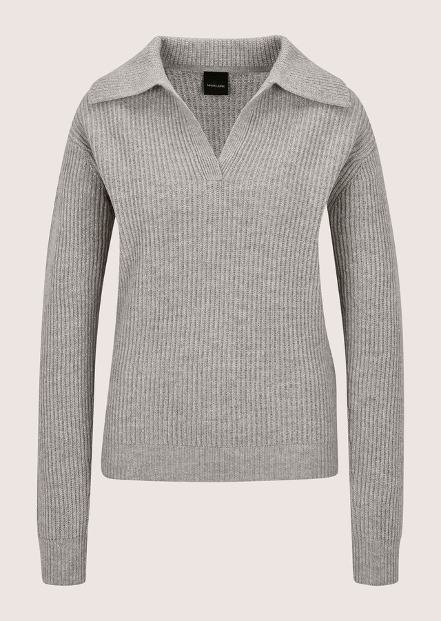 MADELEINE Longpullover »Pullover Patentstrick-Pullover mit Polo-Kragen«