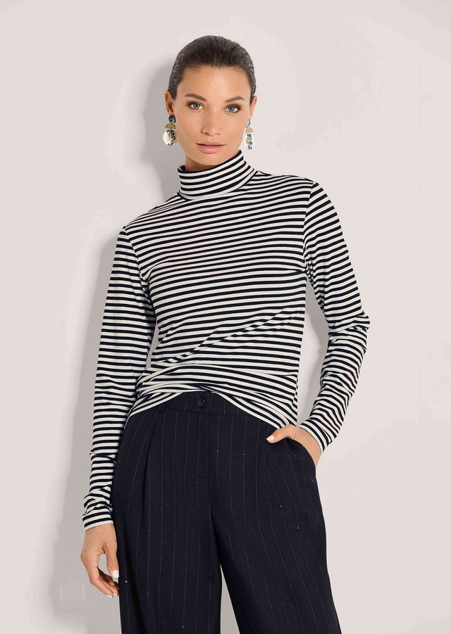 MADELEINE Langarmshirt »Shirt Ringelshirt mit Rollkragen«