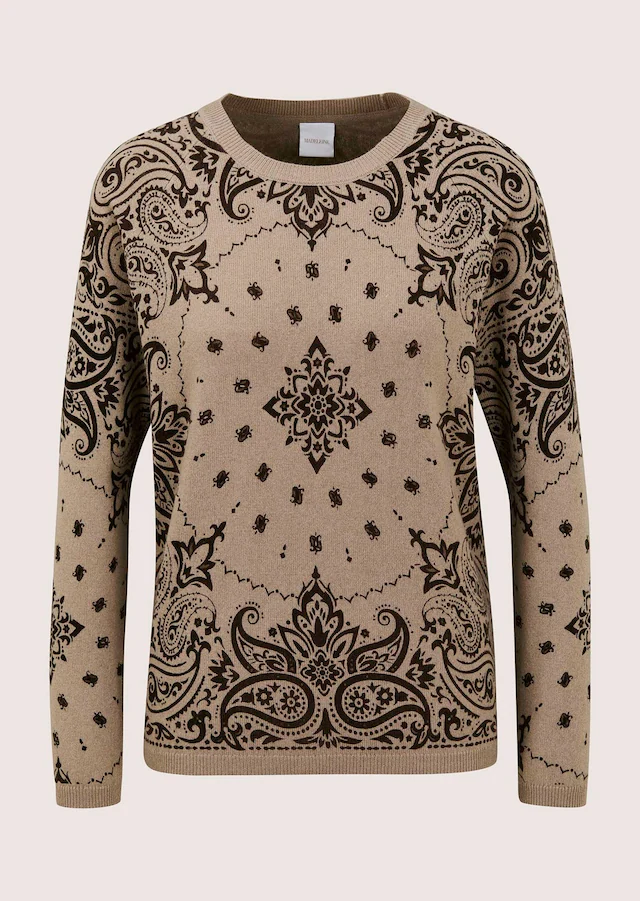 MADELEINE Longpullover »Pullover Kaschmirpullover mit Paisley-Muster«