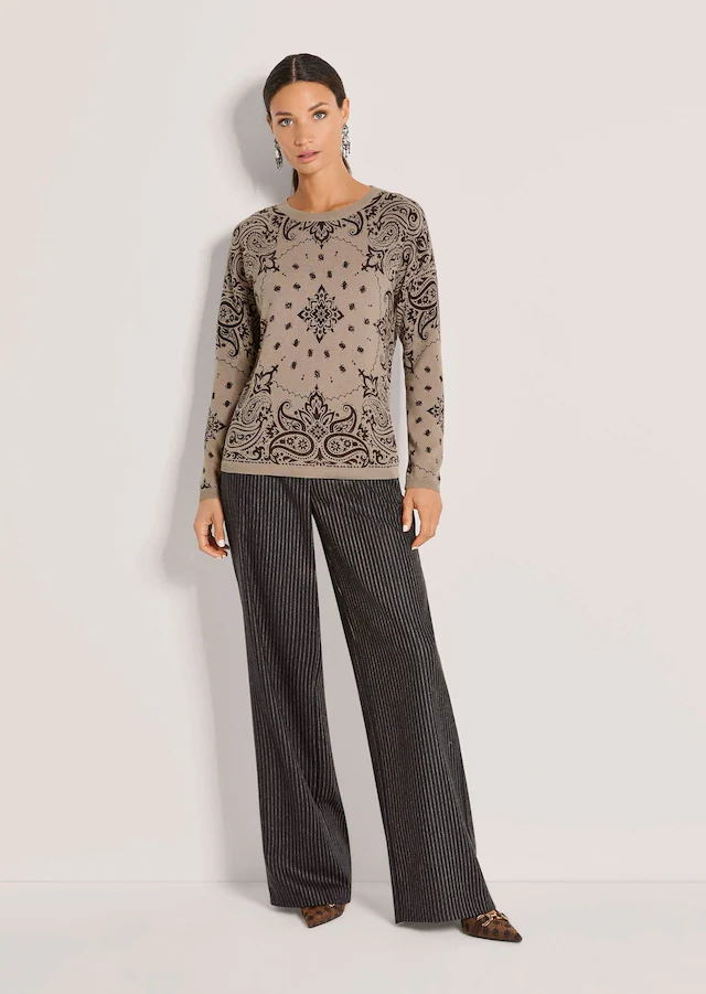 MADELEINE Longpullover »Pullover Kaschmirpullover mit Paisley-Muster«